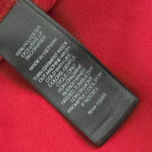 Red Cold Shoulder Black Lace Trim Chiffon Sleeve Express Top Medium - Picture 9 of 9